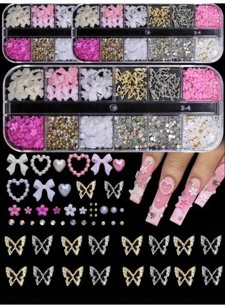 Turn Your Nails into a Masterpiece! ✨ 3D Nail Art Charms Collection – Stunning Butterfly, Bow & Flower Accents for a Luxury Finish" - Image 2